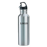 Custom 25oz Single Walled Stainless Steel Sports Water Bottle, Silkscreen, 10.5