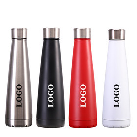 Custom 17oz Double Wall Vacuum Insulated Stainless Steel Water Bottle Cup for Camping Hiking Cycling, Silk-printing or Laser Engraved