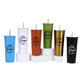 Custom 25 Ounce Double Wall Stainless Steel Tumbler with Straw, Silk-printing or Laser Engraved
