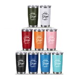 Custom 20 Oz. Stainless Steel Tumbler, Double Wall Powder Coated Travel Mug, Color Imprinted
