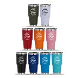 Custom 30 Oz. Stainless Steel Tumbler, Vacuum Insulated with Splash Proof Lid, Color Imprinted