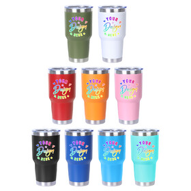 Muka Custom 30 Oz. Stainless Steel Tumbler, Full Color Printed Vacuum Insulated Travel Tumbler