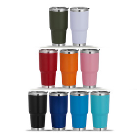 Muka 30 Ounce Stainless Steel Tumbler with Lid, Double Wall Vacuum Insulated Travel Tumbler, Powder Coated
