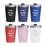 Aspire Personalized 12 Ounce Tumbler with Lid, Laser Engraved Powder Coated Insulated Coffee Mug