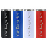 Aspire Personalized 20 oz. Stainless Steel Skinny Tumbler, Customized Powder Coated Straight Tumbler, Laser Engraved