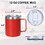 Muka Laser Engraved 12 Ounce Coffee Mug With Handle and Sliding Lid, Stainless Steel Cup for Camping