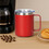 Muka Laser Engraved 12 Ounce Coffee Mug With Handle and Sliding Lid, Stainless Steel Cup for Camping