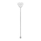 Custom Heart Shaped Stainless Steel Swizzle Sticks, Cocktail Coffee Stirrers, 6.3" L, Laser Engraved