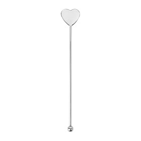 Stainless Steel Heart Shaped Swizzle Sticks, Cocktail Coffee Stirrers