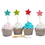 Colorful Stars Cupcake & Cake Topper Picks, Cocktail Picks, Party Decoration, 12Pcs/Pack
