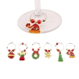 Aspire Blank Christmas Themed Wine Glass Charms, Wine Glass Markers, Drink Tags for Party Favors and Family Gathering