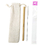 Aspire Custom Reusable Bamboo Drinking Straw Cleaning Brush W/ Cotton Pouch or OPP Bag, Laser Engraved, Price/SET