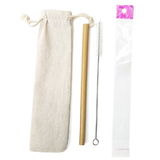 Blank Reusable Bamboo Drinking Straw W/ OPP Bag or Cotton Pouch