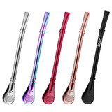 Custom Colorful Stainless Steel Drinking Straws with Filter Spoon, Stirring Spoon, 6.1