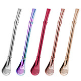 Blank Reusable Stainless Steel Drinking Straws with Filter Spoon, 6.1