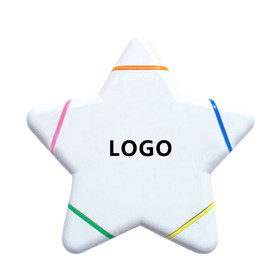 Customized Multi Color Star Highlighter, 4 1/2" W x 4 1/2" H x 1/3" D