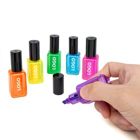 Aspire Custom Nail Polish Bottles Shape Highlighter Pen, 2.75" L x 1" W, Screen Printed