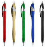 Aspire Retractable Ballpoint Pen Plastic Metal Vivid Medium Point Bullet Tip