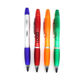 Custom Ballpoint Pen & Highlighter with Color Rubber Grip