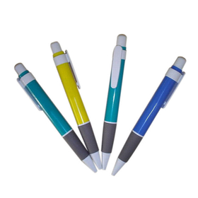 Blank Plastic Click Pen with White Grip