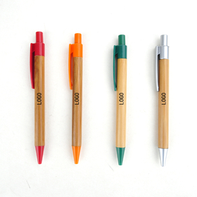 Aspire Custom Recycled Bamboo Ballpoint Pen with Plastic Grip