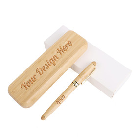 Custom Ballpoint Pen with Pen Box, Bamboo Pen Sets, Business Pen Gifts, Laser Engraved
