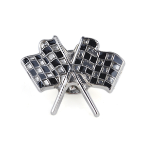 Stock Checkered Flags Lapel Pins, 25PCS/Pack, 1" L x 3/4" W