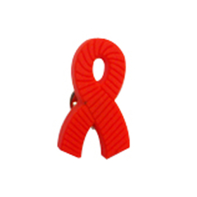 Aids Grosgrain Awareness Ribbon Stock Lapel Pins, 1", 25pcs/Pack
