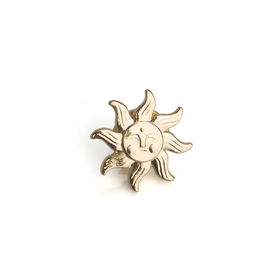 Stock Sun Face Lapel Pin with Butterfly Attachment, 25PCS/Pack