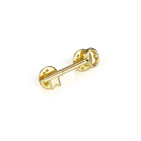 Stock Skeleton Key Lapel Pin, Golden, 25PCS/Pack, 1" L
