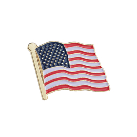 Toptie American Flag Enamel Lapel Pin, 25pcs/pack, 1", Promotional Products - red