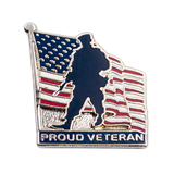 (Price/25 PCS)TOPTIE Proud Veteran Pin, 1