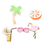 (Price/5 PCS) Opromo Flamingos Cartoon Brooch Vacation Style Cute Enamel Lapel Pin Cartoon Brooch Pin