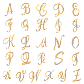 TOPTIE Fashion Unisex Rhinestone English Letters Alphabet A-Z Brooch Pin Ornament
