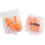 Custom Silicone Ear Plugs in Square Case for Swimming Sleeping Study, 1.2" L x 0.6" W, Screen Printed