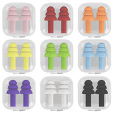 Blank Silicone Noise Cancelling Reusable Earplugs for Sleeping, Snoring, Traveling, Multi Color