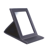 Blank PU Leather Portable Folding Travel Mirror, Vanity Mirror, 6-7/10