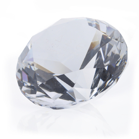 Blank 2" Diameter Crystal Diamond Shaped Paperweight