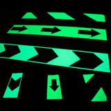 Blank Glow in the Dark Safety Tape, Luminescent Emergency Safety V-style Arrow Diagonal Stripes Exit Sign, Luminous Tape Sticker