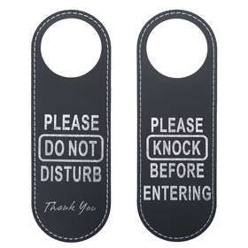 Blank PU Leather Please Do Not Disturb Please Knock Before Entering Door Hanger Sign