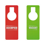 Custom Plastic Double Sided OCCUPIED VACANT Do Not Disturb Door Knob Hanger Sign, 3.15