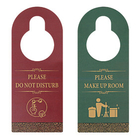 Custom Please Do Not Disturb Make Up Room Door Knob Hanger Sign, 3.35" W x 8.45" L