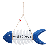 Blank Wooden Fish Bone Welcome Sign, Vintage Beach Style