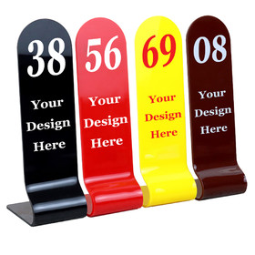 Aspire Custom Restaurant Table Numbers, Tall Table Number Cards, 8.27" x 2.36"