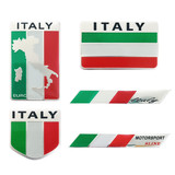 Aspire Italy Flag Metal Emblem, Italian Decal Sticker