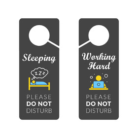 Muka Do Not Disturb Door Hanger Sign Sleeping and Working Sign for Home, Company, Hotel