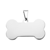 Aspire Bone Shape Stainless Steel Tag, Metal Pet ID Tags with Chain, Blank Tag for Family Members, Lovers and Friends