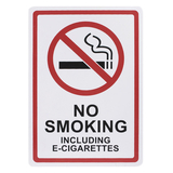 Aspire Plastic No Smoking Including E-Cigarettes Sign with 3M Tape, No Smoking Sign, 7