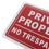 Aspire Private Property No Trespassing Sign, Premium Aluminum, Indoor and Outdoor Use, 7" W x 10" L
