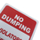 Aspire Aluminum No Dumping Violators Will Be Prosecuted Sign, 10" W x 14" L